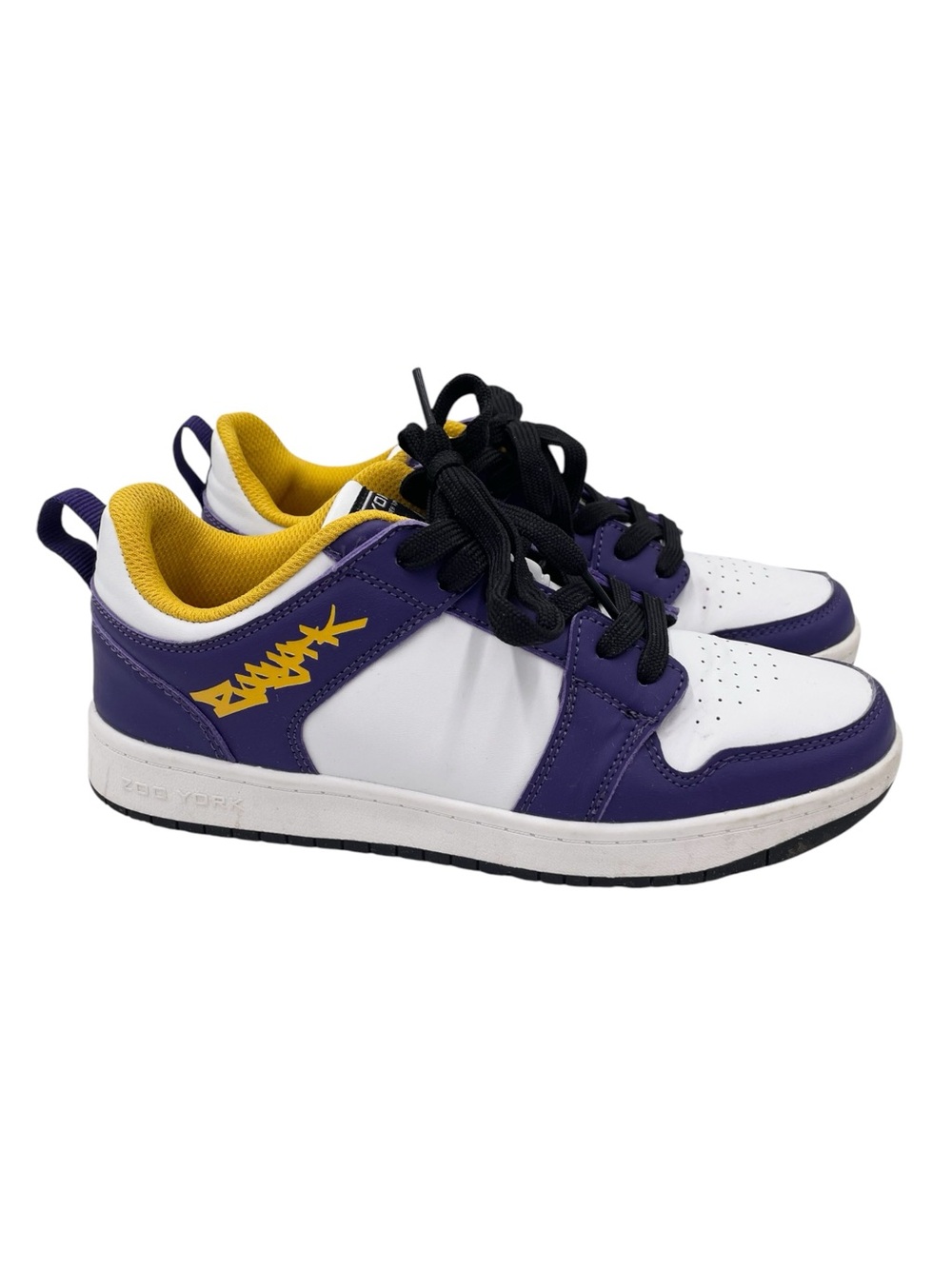 Zoo York Queens Sneakers Women's Size 8.5 White Purple Yellow Low Top Skater Y2K